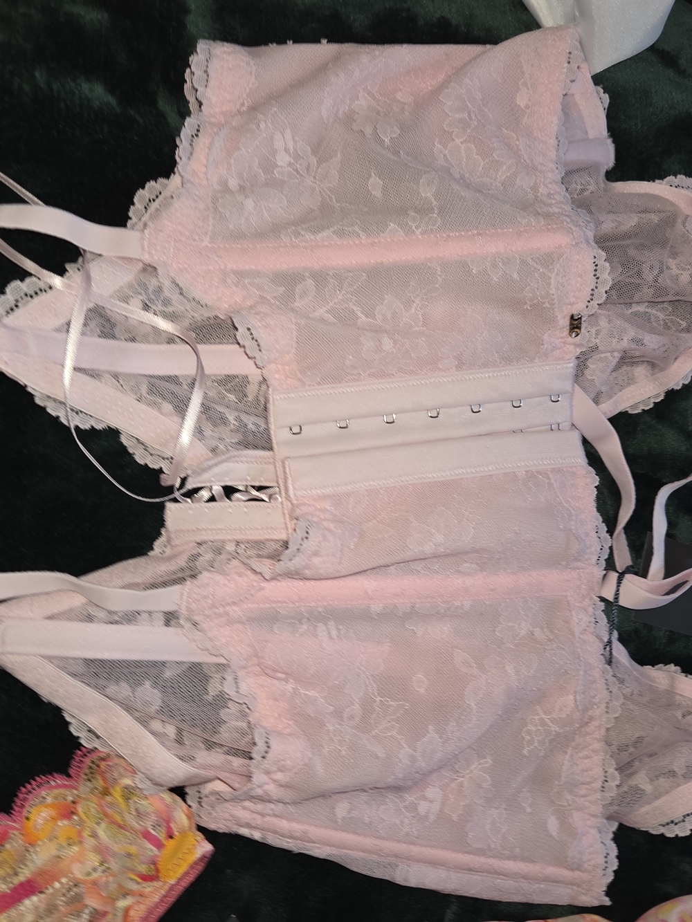 Savage X Fenty Pale Pink Lace Bustier Corset